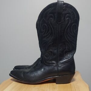 Vintage Code West Leather Black Western Boots Men's Size 11